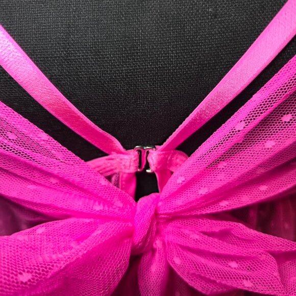 Victoria’s Secret Babydoll Chemise Sheer Neon Pink - Picture 4 of 9